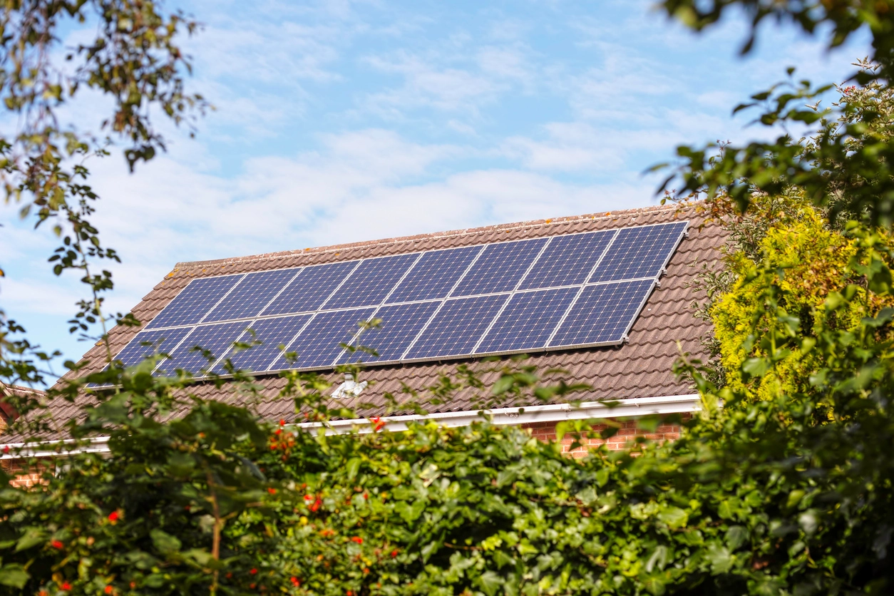 Solar panel on house