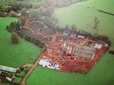 Picture shows new works under construction on the site of the existing operational works