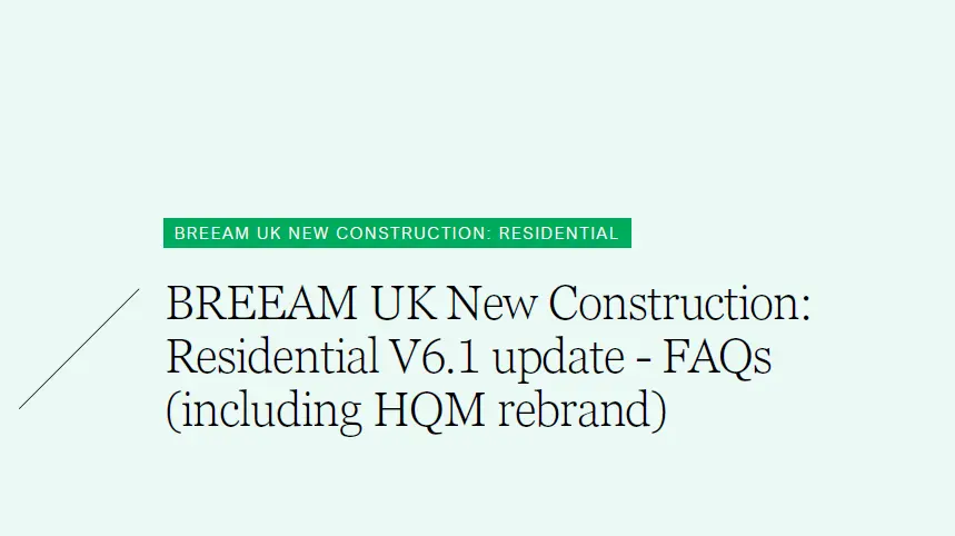 BREEAM UKNCR FAQ front cover 