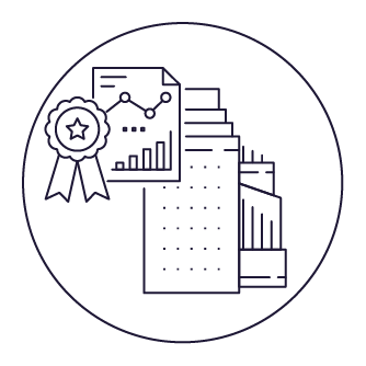 certification on buildings icon